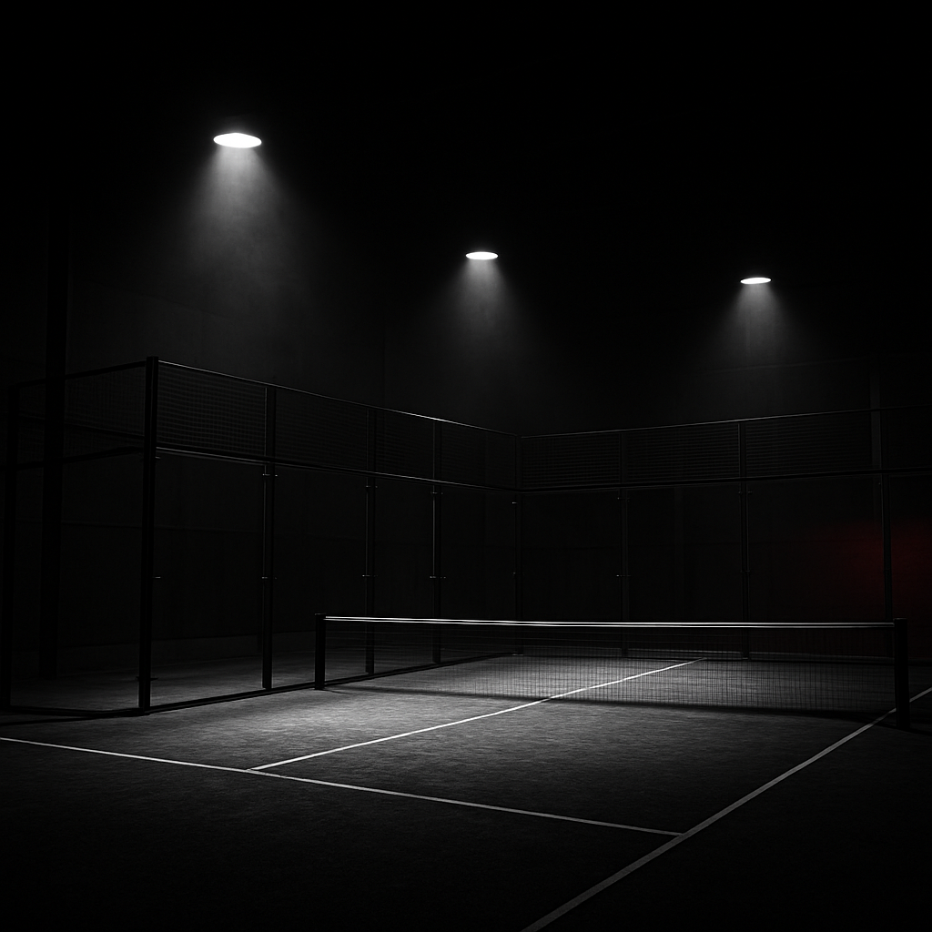 Padel court at night